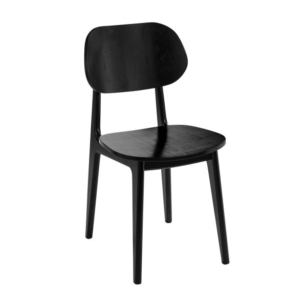 Commercial Solid Wood Dining Chair with Curved Backrest