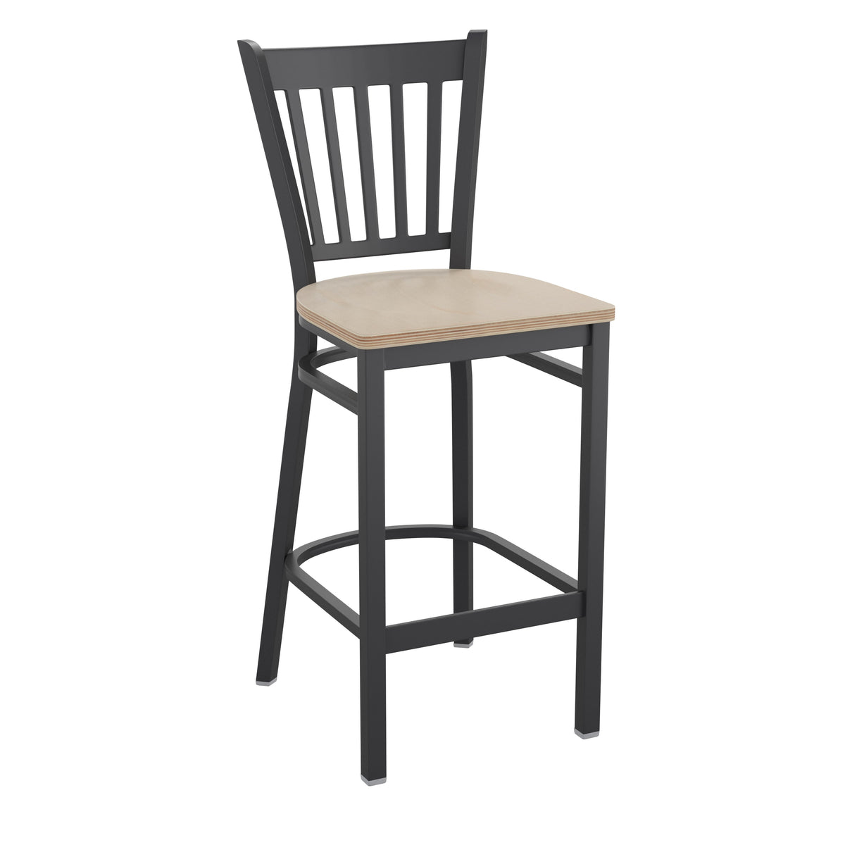 Vertical Back Metal Restaurant Barstool - Image 2