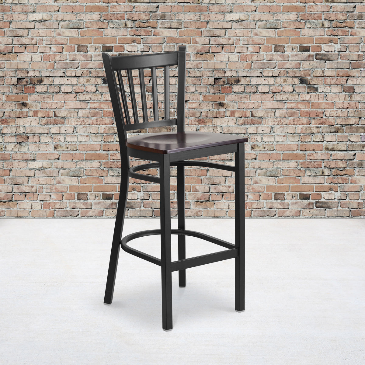 Vertical Back Metal Restaurant Barstool - Image 4