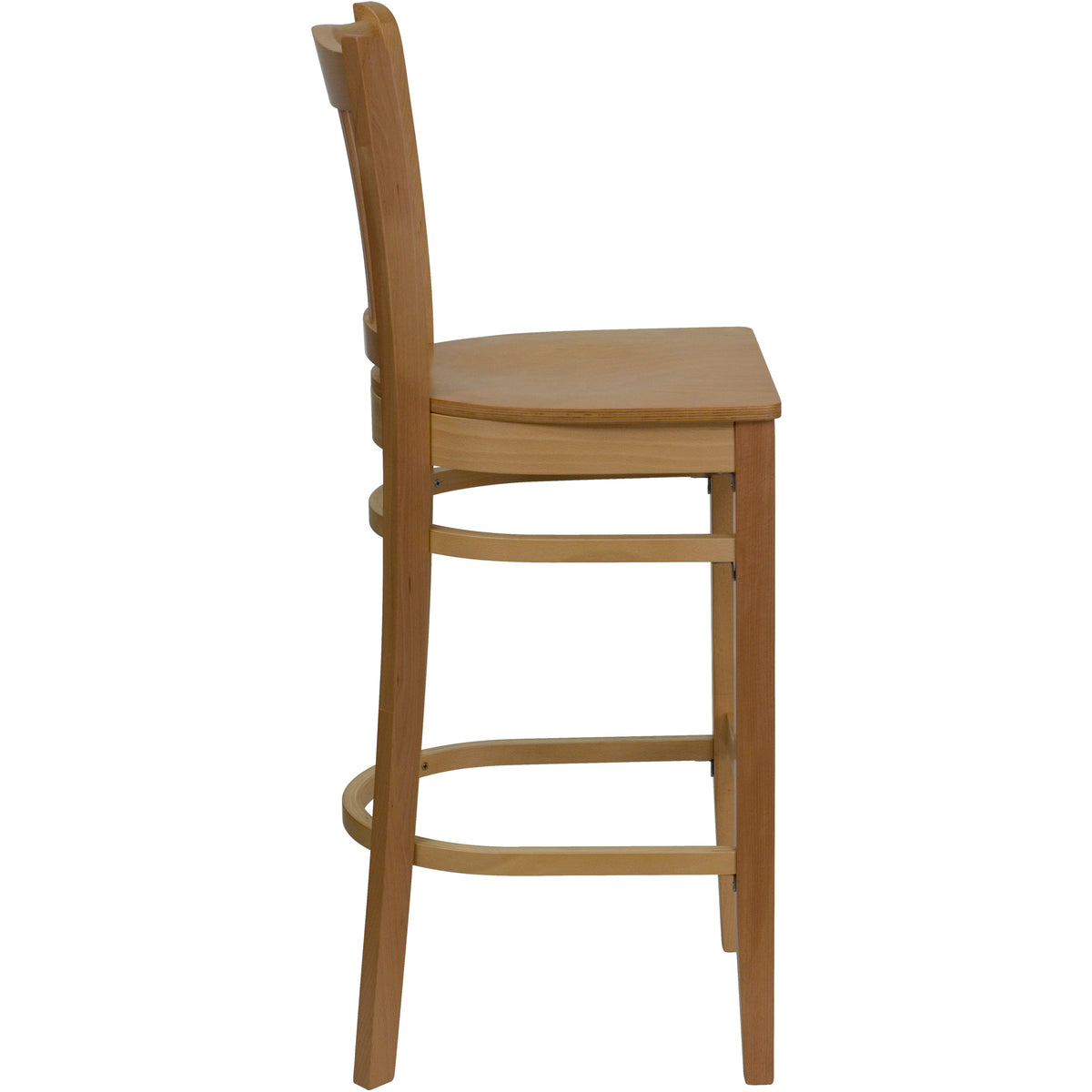 Vertical Slat Back Wooden Restaurant Barstool - Hospitality Seating - Image 4