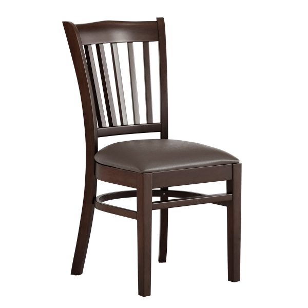 Vertical Slat Back Wooden Restaurant Chair