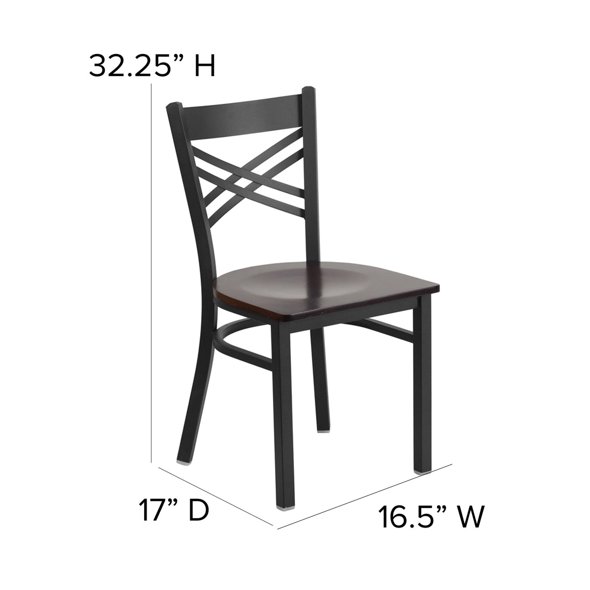 X Back Metal Restaurant Chair - Image 4