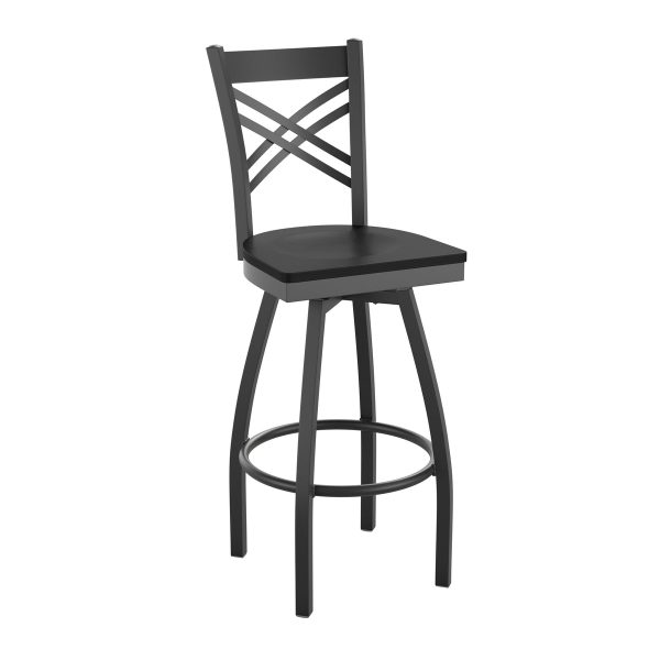 X Back Swivel Metal Barstool