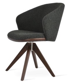 sohoConcept Athena Pyramid Wood Swivel Armchair