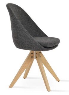 sohoConcept Avanos Pyramid Wood Swivel Dining Chair