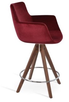 sohoConcept Bottega Pyramid Wood Swivel Stool Counter & Bar
