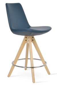 sohoConcept Eiffel Pyramid Wood Swivel Counter & Bar Stool