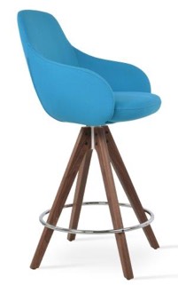 sohoConcept Gazel Arm Pyramid Wood Counter&bar Swivel Stool