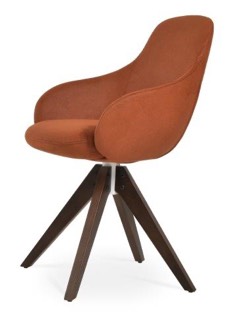 sohoConcept Gazel Pyramid Wood Armchair (swivel)
