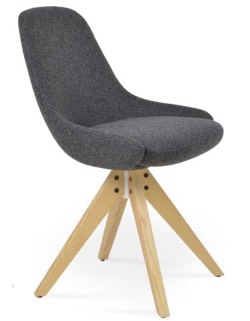 sohoConcept Gazel Pyramid Wood Swivel Dining Chair