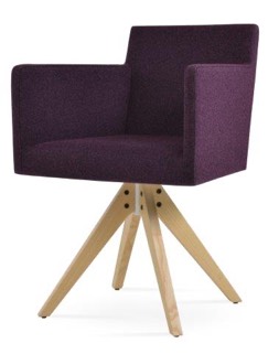 sohoConcept Harput Arm Pyramid Wood Armchair (swivel)