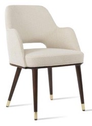 sohoConcept Marash Wood Brass Ring F.frame Dining Armchair