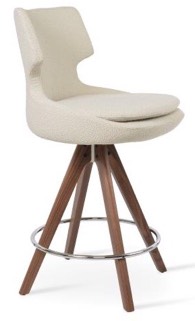sohoConcept Patara Pyramid Wood Counter & Bar Swivel Stool