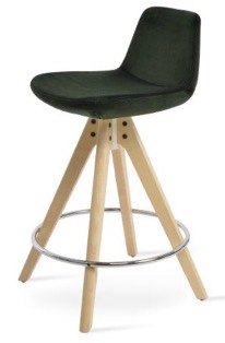 sohoConcept Pera Pyramid Wood Counter & Bar Swivel