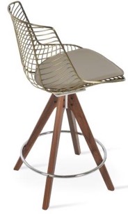 sohoConcept Tiger Pyramid Wood Swivel Stool Counter & Bar